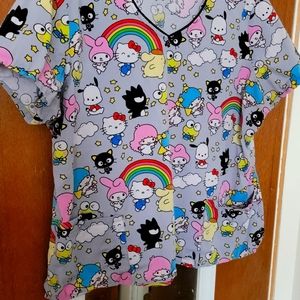 Hello kitty and friends scrub top plus size